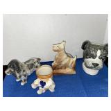 Vintage Dog planters - variety- lot of 4