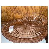 Jeannette Glass Windsor Pink Depression - 3 oval