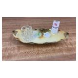 RS Prussia Butter Dish and Cut Glass Toothpick