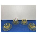 Vintage depression yellow glass childrenï¿½s 4 tea