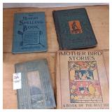 4 vintage books, mother bird stories, Elson Basic