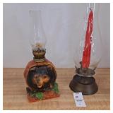 Vintage figurine oil lamp,vintage-style brass