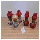 Vintage Minature Flash Multi-Colored Glass Oil