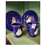 Snowman plates and glasses