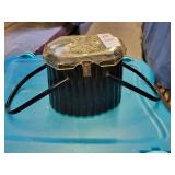 Vintage lucite etched lid ribbed purse