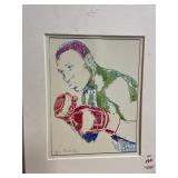 Signed artwork/ ? legendary boxer Muhammad Ali, -