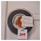 Autographed hockey puck Mike Sullivan