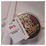 Autographed hockey puck Geoff Sanderson