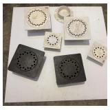 Floor drains, cast iron and PVC fittings