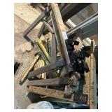 6 miscellaneous wood and steel sawhorses with 6 se