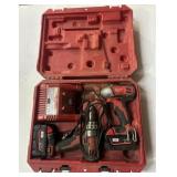 Milwaukee cordless drill and impact set with case