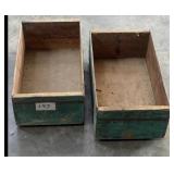 (2) wood boxes approx. 18x10x6 in