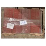 Red steel soffit, vented