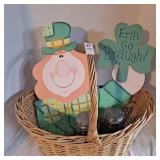 2 heritage glass jars with lights,St. Patrick