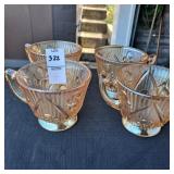 Vintage Jeannette Glass teacups in the "Iris &