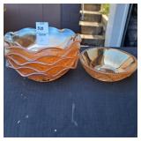 5 Vintage Jeanette Marigold Iris Herringbone