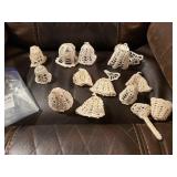 Hand crocheted bells, various sizes