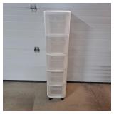 5-drawer rolling plastic storage cart 42 1/2