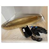 Decorative wooden canoe 28 inches long, fishing