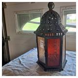 Moroccan Style Candle Lantern featuring a black