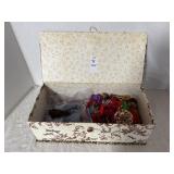 Decorative box, embroidery floss, plastic canvas