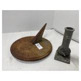 Cast iron sundial, flag bracket