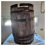 Vintage wooden barrel or keg, 24 1/2 tall, 14 1/2
