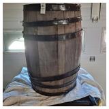Vintage wooden barrel or keg, 24 1/2 tall, 14 1/2