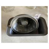 One small loaf tin three small Bundt pans