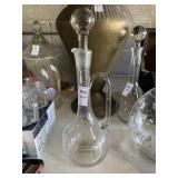 Etched glass cruet 15 inches tall