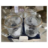 Set a four glass mugs