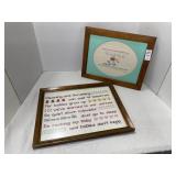 Two counted cross stitch pictures