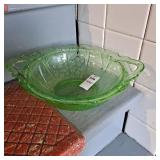 Vintage Uranium Cherry Blossom 2-Handled Bowl