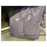 Red ticking, queen size bedspread