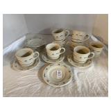Set of eight Longaberger classic blue cups and