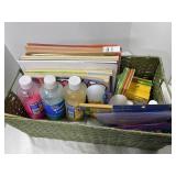 Basket of kids craft supplies, and activities