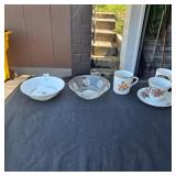 Vintage KIG Indonesia Crystal Clear Glass Bowl,