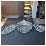 Vintage Crystal cut candy dish, glass relish