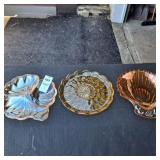 Vintage Carnival Glass Jeannette Amber Iridescent