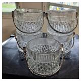 5 Teleflora France textured glass ice bucket with