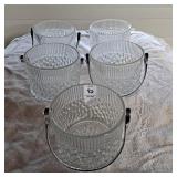 5 Vintage Teleflora France textured glass ice