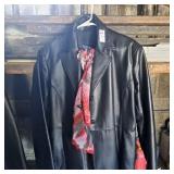 Genuine leather USA ladies size large coat with