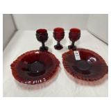 Two vintage Anchor Hocking Royal Ruby Red glass
