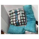 Twin size comforter, and two decorative pillows