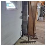 Antique wooden hay rakes