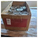 Vintage glass jelly canning jar, with glass lids