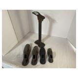 cast iron shoe cobbler stand with 5 different