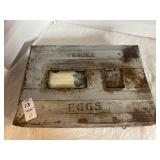 Vintage metal egg shipping case, egg caddy