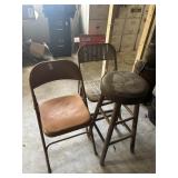 Lot of 3 Chairs and Stool