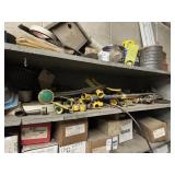 Shelf Lot of Garden Hoses and Hardware
